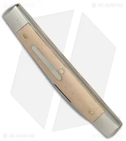 GEC #13 Tidioute Whip Pocket Knife 3.6" Muslin Micarta W/ Bar Shield -Knives And Tools GEC 13 Tidioute Whip muslin micarta bar sheild BHQ 79316 er spine