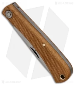 GEC #71 Farm & Field Bull Nose Slip Joint Natural Canvas Micarta (3.1" Satin) -Knives And Tools GEC 71 Farm Field Bull Nose Slip Joint Natural Canvas Micarta BHQ 84236 er spine