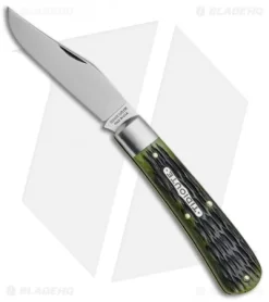 GEC #74 Tidioute Stallion Pocket Knife 4.0" Spring Green Jigged Bone