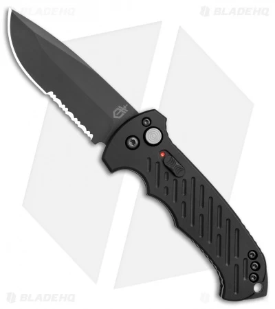 Gerber Auto 06 Automatic Knife S30V Drop Point (3.6" Black Serr) 0377 1 Gerber Auto 06 Automatic Knife S30V Drop Point (3.6" Black Serr) 0377
