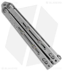 Heed Industries SeaKnight Balisong Butterfly Knife Satin Titanium (4.6" Satin) -Knives And Tools Heed Industries Sea Knight Premium Satin Satin BHQ 156376 jr side