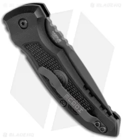 Hogue Knives A01 Microswitch Auto Knife Sig Medallion Drop Point (2.6" Black) -Knives And Tools Hogue A01 Microswitch Wharncliffe Black Sig Medallion Black 16112 BHQ 100451 jr side