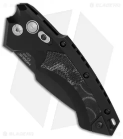 Hogue Knives EX-A05 Spear Point Automatic Knife Black G-Mascus (3.5" Black) -Knives And Tools Hogue Auto Black spear point black blade BHQ 80673 er spine