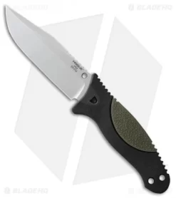 Hogue EX-F02 Clip Point Fixed Blade OD Green Polymer/Rubber (4.5" Stonewash)