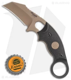 Hogue Knives EX-F03 Hawkbill Karambit Knife Tactical Black (2.25" FDE) 37320 -Knives And Tools Hogue Knives EX F03 Hawkbill Karambit Knife Emperor Scorpion 2.25 FDE 37320 BHQ 118613 LS Bottlecap