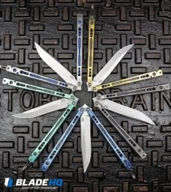 Hom Design Chimera Premium Balisong Knife Green Ti/CF (4.75 Satin) 10 Hom Design Chimera Premium Balisong Knife Green Ti/CF (4.75 Satin) -Knives And Tools Hom Design Chimera Premium Balisong Knife Satin Ti Blue G 10 4.75 Two Tone BHQ 100561 kp storm drain web