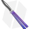 Hom Design I-Basilisk Channel Butterfly Knife Purple Titanium (4.5" Acid Wash)