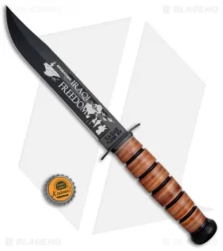 Ka-Bar Bowie USMC Operation Iraqi Freedom Fixed Blade Knife (7" Black) 9128 -Knives And Tools Ka Bar USMC Operation Iraqi Freedom Black 9128 BHQ 55117 jr bottlecap