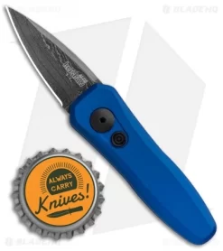 Kershaw Launch 4 CA Legal Automatic Knife Blue (1.9" Damascus) BHQ Exclusive -Knives And Tools Kershaw Launch 4 CA Legal Auto Blue Damascus 7500BLUDAM BHQ 91856 jr bottlecap