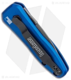 Kershaw Launch 4 CA Legal Automatic Knife Blue (1.9" Damascus) BHQ Exclusive -Knives And Tools Kershaw Launch 4 CA Legal Auto Blue Damascus 7500BLUDAM BHQ 91856 jr side