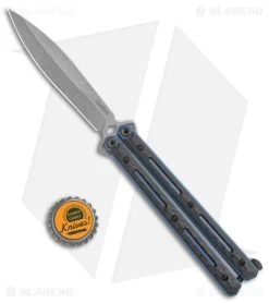 Kershaw Lucha Balisong Butterfly Knife Carbon Fiber/Ti (4.7" SW 20CV) 5150CF -Knives And Tools Kershaw Lucha CF Blue SW jr bottlecap