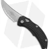 Microtech Brachial Automatic Knife Black Aluminum (3.25" Serrated Stonewash)