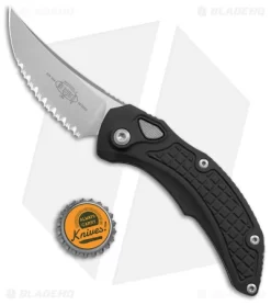 Microtech Brachial Automatic Knife Black Aluminum (3.25" Serrated Stonewash) -Knives And Tools Microtech Brachial Auto Black Aluminum Serr SW BHQ 157446 jr bottlecap