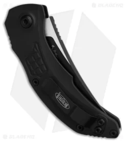 Microtech Brachial S/E Automatic Knife Black Aluminum (3.25" Black) 268A-1T -Knives And Tools Microtech Brachial SE AK Black Alum ein Black BHQ 181090 td side