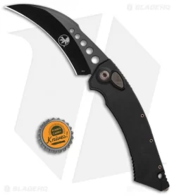 Microtech Signature Series Hawk Automatic Knife Black DLC (4" Black) -Knives And Tools Microtech Hawk Auto Black DLC Signature Series Black 166 1DLCS BHQ 103385 jr bottlecap