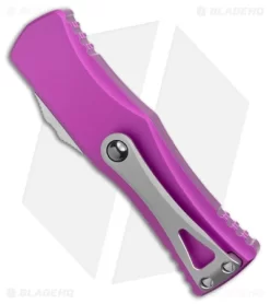 Microtech Hera S/E OTF Automatic Knife Dagger Violet Aluminum (3" Stonewash) -Knives And Tools Microtech Hera SE OTF Auto Violet SW BHQ 177353 jr side