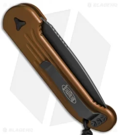 Microtech LUDT Automatic Knife Tan (3.4" Black Serr) 135-2TA -Knives And Tools Microtech LUDT Auto Tan Black Serr 135 2TA BHQ 8567 jr side