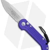 Microtech LUDT Automatic Knife Purple (3.4" Stonewash Serr) 135-11PU