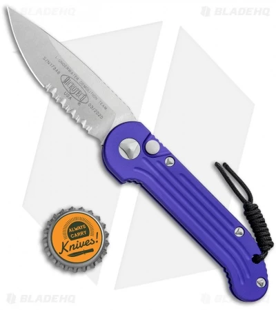 Microtech LUDT Automatic Knife Purple (3.4" Stonewash Serr) 135-11PU 4 Microtech LUDT Automatic Knife Purple (3.4" Stonewash Serr) 135-11PU - Image 4
