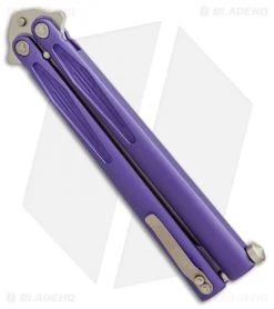 Microtech Tachyon III Balisong Butterfly Purple (4.5" Bronze) 173-13PU -Knives And Tools Microtech Tachyon 3 Purple Bronze BHQ 67714 er side