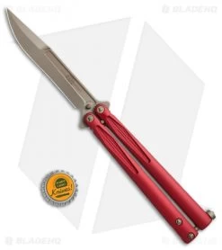 Microtech Tachyon III Balisong Butterfly Red (4.5" Bronze) 173-13RD -Knives And Tools Microtech Tachyon 3 Red bronze BHQ 67823 jr bottlecap