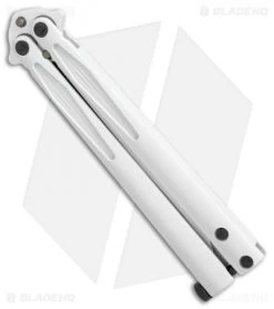 Microtech Tachyon III Balisong Butterfly Storm Trooper (4.5" White) 173-1ST -Knives And Tools Microtech Tachyon 3 storn trooper white 173 1ST BHQ 52364 er spine 2