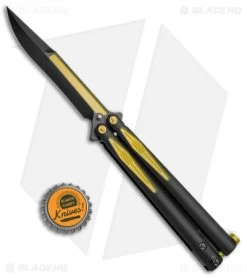 Microtech Tachyon III Balisong Butterfly Knife BM (4.5" Black/Yellow) 173-1BM -Knives And Tools Microtech Tachyon III Balisong Butterfly BM Black Yellow 173 1BM BHQ 71983 jr bottlecap