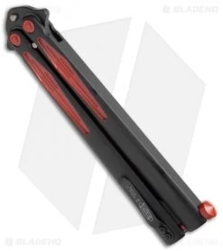 Microtech Tachyon III Balisong Butterfly Knife (4.5" Black/Red) 173-1BW -Knives And Tools Microtech Tachyon III Balisong Butterfly Black Red 173 1BW BHQ 68860 jr side