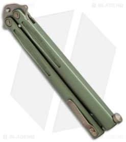 Microtech Tachyon III Balisong Butterfly OD Green (4.5" Bronze) 173-13OD -Knives And Tools Microtech Tachyon III Balisong Butterfly OD Green Bronze 173 13OD BHQ 74511 jr side