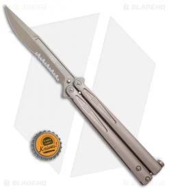 Microtech Tachyon III Balisong Butterfly Knife Tan (4.5" Tan Serr) 173-2TN -Knives And Tools Microtech Tachyon III Balisong Butterfly Tan Tan 173 2TN BHQ 75229 jr bottlecap