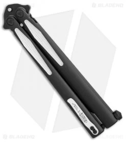 Microtech Tachyon III Balisong Butterfly Knife Venom (4.5" Black/White) 173-1VM -Knives And Tools Microtech Tachyon III Venom black white BHQ 71367 er side