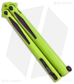 Microtech Tachyon III Balisong Butterfly Incredible (4.5" Green/Purple) 173-1IH -Knives And Tools Microtech Tachyon III incredible green purple 1731IH BHQ 68760 er side