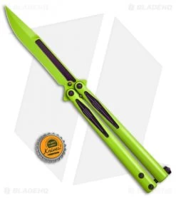 Microtech Tachyon III Balisong Butterfly Incredible (4.5" Green/Purple) 173-1IH -Knives And Tools Microtech Tachyon III incredible green purple 1731IH BHQ 68760 er size