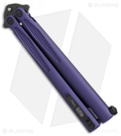 Microtech Tachyon III Balisong Butterfly Knife Purple (4.5" Black) 173-1DLCPU 3 Microtech Tachyon III Balisong Butterfly Knife Purple (4.5" Black) 173-1DLCPU - Image 3