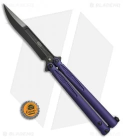 Microtech Tachyon III Balisong Butterfly Knife Purple (4.5" Black) 173-1DLCPU 7 Microtech Tachyon III Balisong Butterfly Knife Purple (4.5" Black) 173-1DLCPU -Knives And Tools Microtech Tachyon III purple black BHQ 71370 er size