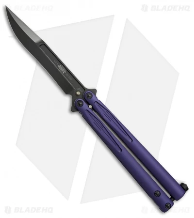 Microtech Tachyon III Balisong Butterfly Knife Purple (4.5" Black) 173-1DLCPU 1 Microtech Tachyon III Balisong Butterfly Knife Purple (4.5" Black) 173-1DLCPU
