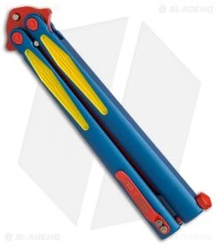 Microtech Tachyon III Balisong Butterfly Super (4.5" Red/Blue/Yellow) 173-13SM -Knives And Tools Microtech Tachyon III super red blue yellow 173 1SM BHQ 68511 er side