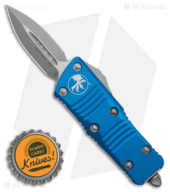 Microtech Troodon Mini D/E OTF Automatic Knife Blue (1.9" Apocalyptic) -Knives And Tools Microtech Troodon Mini DE OTF AK Blue 1in Apocalyptic BHQ 176096 td size