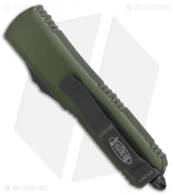 Microtech UTX-85 S/E OTF Automatic Knife OD Green (3.125" Black Serr) 231-2OD -Knives And Tools Microtech UTX 85 SE OD Green black serr 231 2OD BHQ 69047 er side