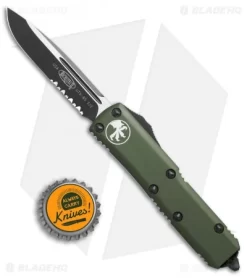 Microtech UTX-85 S/E OTF Automatic Knife OD Green (3.125" Black Serr) 231-2OD -Knives And Tools Microtech UTX 85 SE OD Green black serr 231 2OD BHQ 69047 jr bottlecap