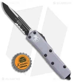 Microtech UTX-85 S/E OTF Automatic Knife Gray (3.125" Black Serr) 231-2GY -Knives And Tools Microtech UTX 85 SE OTF Auto Gray Black Serr 231 2GY BHQ 112141 jr bottlecap 1