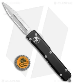 Microtech Ultratech OTF D/E Automatic Knife CC (3.4" SW Double Full Serr) -Knives And Tools Microtech Ultratech DE OTF Auto Black SW Double Full Serr BHQ 180456 jr bottlecap