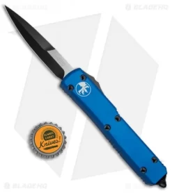 Microtech Ultratech Bayonet OTF Automatic Knife Blue CC (3.4" Black) 7 Microtech Ultratech Bayonet OTF Automatic Knife Blue CC (3.4" Black) -Knives And Tools Microtech Ultratech OTF SE Contoured Blue Bayo Black 120 1BL BHQ 68236 jr bottlecap jr