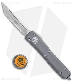 Microtech Ultratech Tanto OTF Automatic Knife Gray (3.4" SW Serr) 123-11GY -Knives And Tools Microtech Ultratech Tanto OTF Auto Gray SW Serr 123 11GY BHQ 27324 jr bottlecap