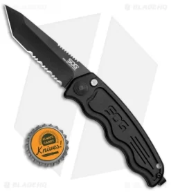 Mini SOG TAC Automatic Knife (Black Tanto Serr) ST-13 -Knives And Tools Mini SOG TAC Auto Black Tanto Serr ST 13 BHQ 3164 jr bottlecap