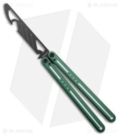 Nabalis The Morse Butterfly Balisong Trainer Green Aluminum (3.75" Steel)