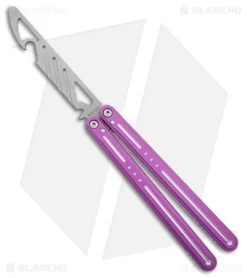 Nabalis The Morse Butterfly Balisong Trainer Purple Aluminum (3.75" Steel)