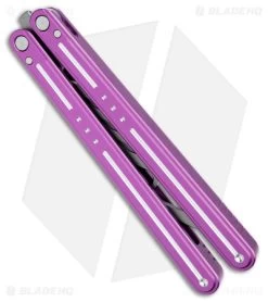 Nabalis The Morse Butterfly Balisong Trainer Purple Aluminum (3.75" Steel) -Knives And Tools Nabalis The Morse Butterfly Balisong Trainer Purple Aluminum Steel BHQ 175013 jr side
