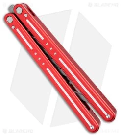 Nabalis The Morse Butterfly Balisong Trainer Red Aluminum (3.75" Steel) -Knives And Tools Nabalis The Morse Butterfly Balisong Trainer Red Aluminum Steel BHQ 175009 jr side