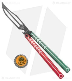 Nabalis Vulp Butterfly Balisong Trainer Red/Green (4.4" Black) -Knives And Tools Nabalis Vulp Butterfly Balisong Trainer Red and Green Black HW Black BHQ 176845 jr bottlecap